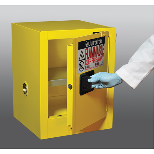 Justrite 890400 Sure-Grip&reg; EX Countertop Flammable Safety Cabinet, 4 gal., 1 Door, 17" W x 22" H x 17" D