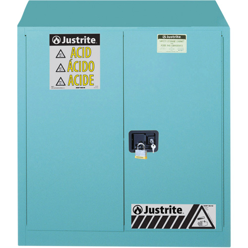 Justrite 893002 Armoires de s&eacute;curit&eacute; Sure-Grip Ex pour acides/produits corrosifs, 30 gal., 43" x 44" x 18"