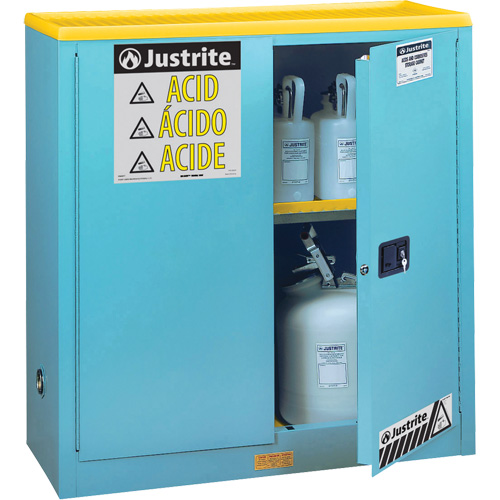Justrite 893002 Armoires de s&eacute;curit&eacute; Sure-Grip Ex pour acides/produits corrosifs, 30 gal., 43" x 44" x 18"