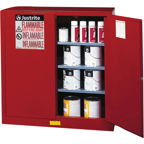 Justrite 893011 Armoire de s&eacute;curit&eacute; pour la peinture et les encres combustibles EX Sure-Grip, 40 gal., 3 tablettes