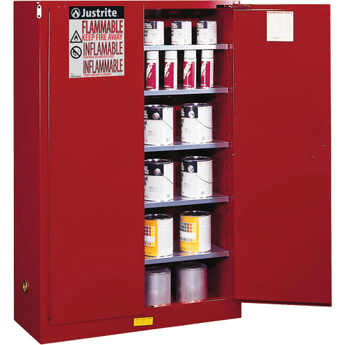 Justrite 894531 Sure-Grip&reg; EX Combustibles Safety Cabinet for Paint and Ink, 60 gal., 5 Shelves