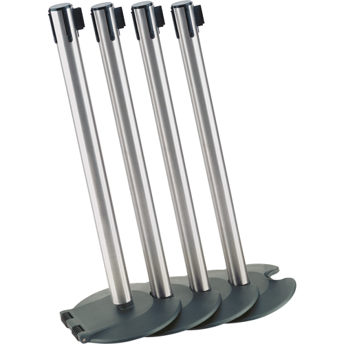 Tensator RB17373STDNOR5XCS RollaBarrier&reg; Barrier Post, Steel, 39" H, Red Tape, 7.5' Tape Length