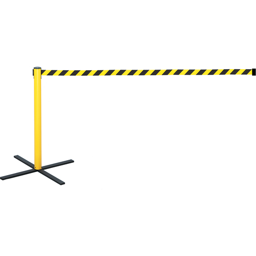 Tensator SA14PKMAXNOD4XC StowAway&reg; Post Kits, Plastic, 36" H, Black/Yellow Tape, 13' Tape Length