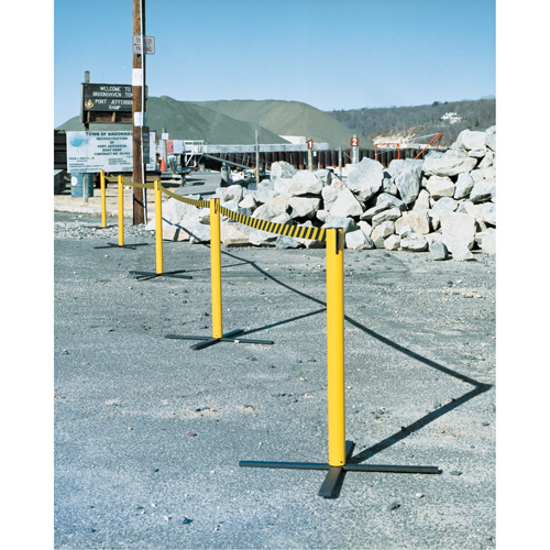 Tensator SA14PKMAXNOD4XC StowAway&reg; Post Kits, Plastic, 36" H, Black/Yellow Tape, 13' Tape Length