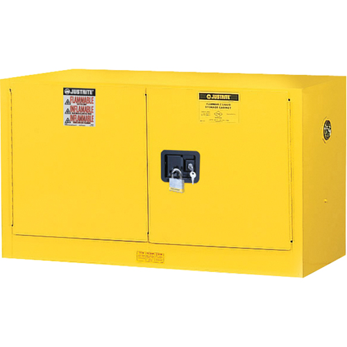 Justrite 8917008 Armoire de s&eacute;curit&eacute; murale pour produits inflammables EX Sure-Grip , 17 gal., 2 Porte(s), 43" La x 24" h x 18" p