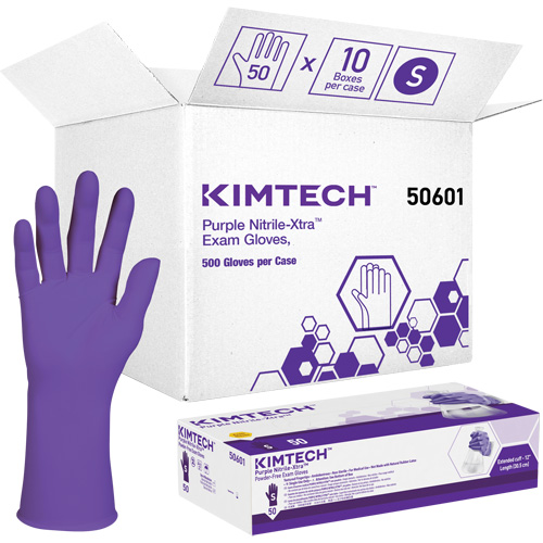 Ansell 50601 Kimtech Examination Gloves, Small, Nitrile, 6-mil, Powder-Free, Purple, Class 2