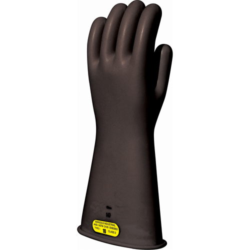 ActivArmr RIG214B080 Black Natural Rubber Insulating Gloves, ASTM Class 2, Size 8, 14" L