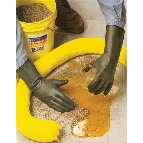 Showa 878-08 Heavyweight Gloves, Size Medium/8, 14" L, Butyl Rubber, 30-mil
