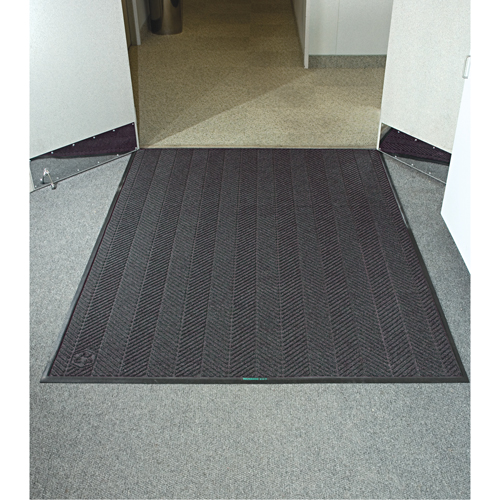 M+A Matting 22407366170 Waterhog&reg; Eco Elite Matting, Wiper/Scraper, 6' x 6' x 3/8", Grey Ash
