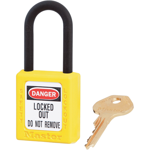 Master Lock 406YLW Cadenas di&eacute;lectrique Zenex, Cadenas de s&eacute;curit&eacute;, Cl&eacute;s diff&eacute;rentes, Thermoplastique, Largeur de 1-1/2"