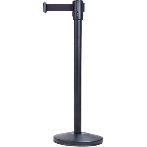 Produits de sécurité Zenith SDL101 Barri&egrave;res sur pieds pour le contr&ocirc;le des foules, Acier, 35" h, Ruban Noir, Longueur du ruban 12'