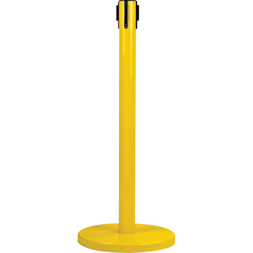 Produits de sécurité Zenith SAS232 Poteau r&eacute;cepteur pour barri&egrave;res sur pieds pour le contr&ocirc;le des foules, Hauteur de 35", Jaune