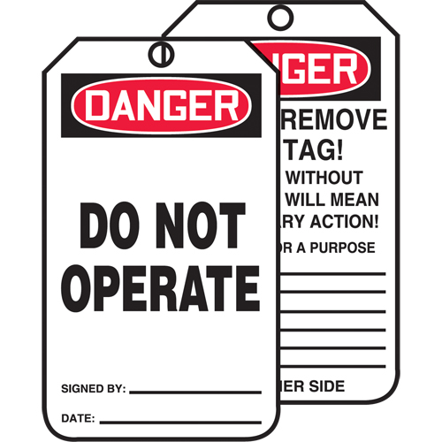 Accuform NMC TAR121 Tags By-The-Roll Safety Tags, Cardstock, 3" W x 6-1/4" H, English