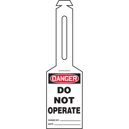 Accuform NMC TAL350 Loop 'N Strap Safety Tag, Plastic, 3-3/8" W x 5-7/8" H, English