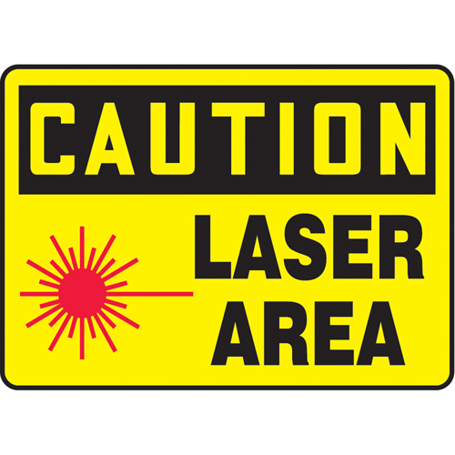 Accuform NMC MRAD608VS "Laser Area" Sign, 10" x 14", Vinyl, English with Pictogram