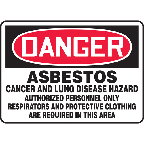 Accuform NMC MCAW107VA "Asbestos" Sign, 10" x 14", Aluminum, English