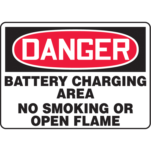 Accuform NMC MCHL266VA Enseigne  Battery Charging Area , 10" x 14", Aluminium, Anglais