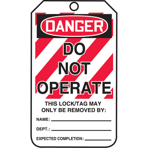 Accuform Signs MLT400PTM Lockout Tags, Plastic, 3-3/8" W x 5-7/8" H, English