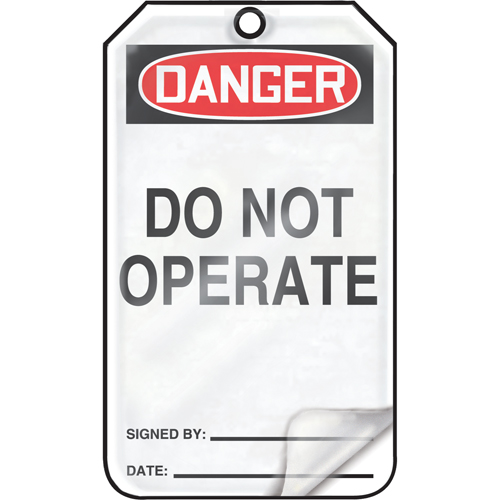 Accuform NMC MDT189LPM Safety Tags, Plastic, 3-3/8" W x 5-7/8" H, English