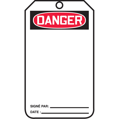 Accuform NMC FRMDT185PTP Safety Tags, Plastic, 3-3/8" W x 5-7/8" H, French