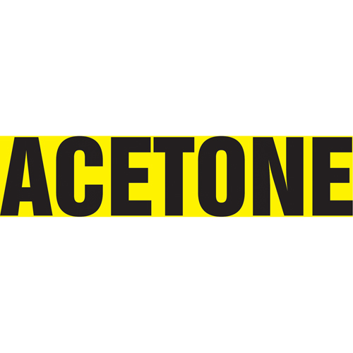 Accuform Signs RPK101SSA "Acetone" Pipe Marker, Self-Adhesive, 1" H x 8" W, Black on Yellow