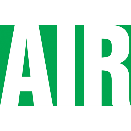 Accuform Signs RPK121SSA "Air" Pipe Marker, Self-Adhesive, 1" H x 8" W, White on Green