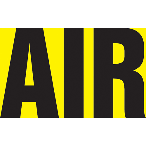 Accuform NMC RPK119SSA "Air" Pipe Marker, Self-Adhesive, 1" H x 8" W, Black on Yellow