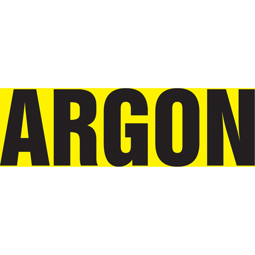 Accuform NMC RPK139SSA "Argon" Pipe Marker, Self-Adhesive, 1" H x 8" W, Black on Yellow