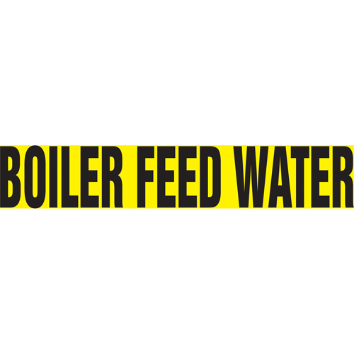 Accuform Signs RPK169SSB "Boiler Feed Water" Pipe Marker, Self-Adhesive, 1-1/2" H x 8" W, Black on Yellow