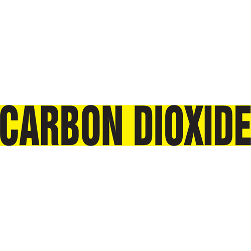 Accuform NMC RPK179SSA "Carbon Dioxide" Pipe Marker, Self-Adhesive, 1" H x 8" W, Black on Yellow