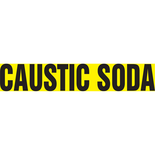 Accuform Signs RPK189SSD "Caustic Soda" Pipe Markers, Self-Adhesive, 2-1/2" H x 12" W, Black on Yellow