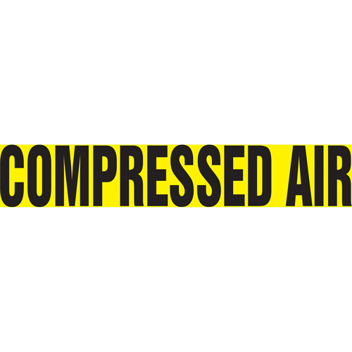 Accuform NMC RPK225SSA "Compressed Air" Pipe Marker, Self-Adhesive, 1" H x 8" W, Black on Yellow