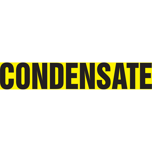 Accuform NMC RPK229SSB "Condensate" Pipe Marker, Self-Adhesive, 1-1/2" H x 8" W, Black on Yellow