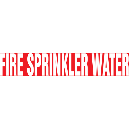 Accuform NMC RPK325SSA Marqueur de tuyau "Fire Sprinkler Water", Autocollant, 1" h x 8" la, Blanc/rouge