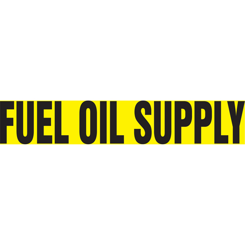 Accuform NMC RPK341SSA "Fuel Oil Supply" Pipe Marker, Self-Adhesive, 1" H x 8" W, Black on Yellow