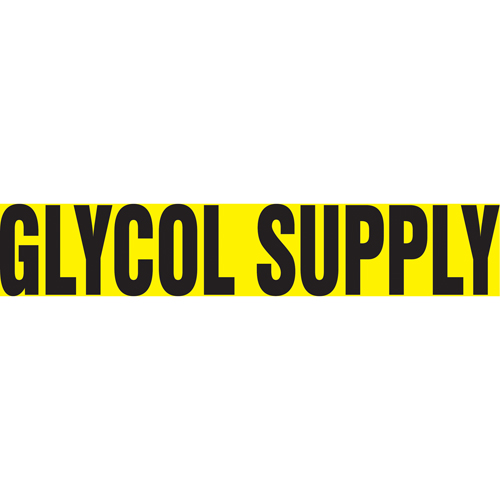 Accuform NMC RPK371SSD "Glycol Supply" Pipe Markers, Self-Adhesive, 2-1/2" H x 12" W, Black on Yellow