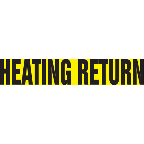 Accuform NMC RPK387SSD "Heating Return" Pipe Markers, Self-Adhesive, 2-1/2" H x 12" W, Black on Yellow