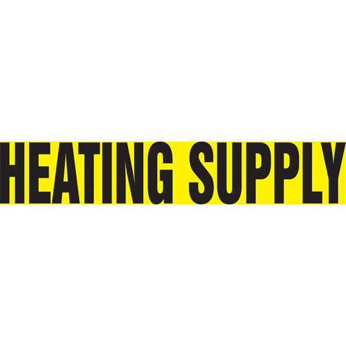 Accuform NMC RPK389SSD Marqueurs de tuyau "Heating Supply", Autocollant, 2-1/2" h x 12" la, Noir sur jaune