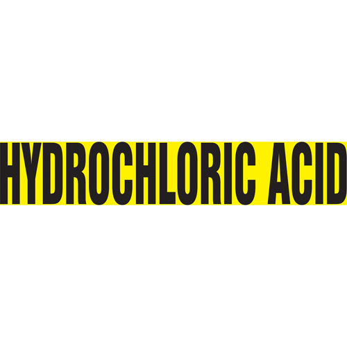Accuform Signs RPK451SSD "Hydrochloric Acid" Pipe Markers, Self-Adhesive, 2-1/2" H x 12" W, Black on Yellow