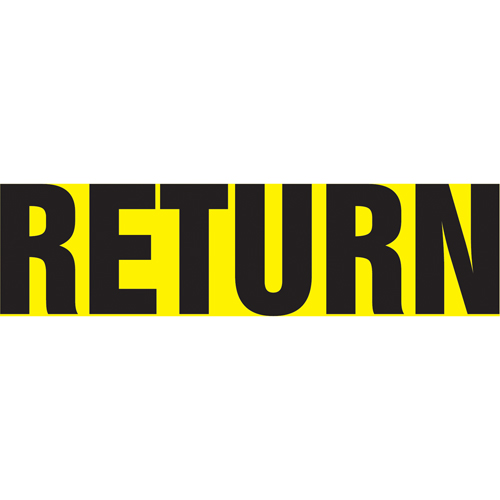Accuform NMC RPK611SSH "Return" Pipe Markers, Self-Adhesive, 4" H x 24" W, Black on Yellow