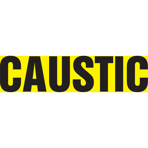 Accuform NMC RPK185STA Snap Tite "Caustic" Pipe Marker, Snap-On, 6" H x 8" W, Black on Yellow