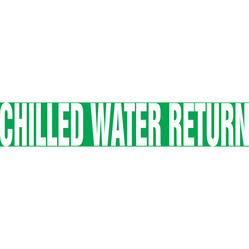 Accuform NMC RPK201STC Marqueur de tuyau "Chilled Water Return" Snap Tite, &agrave; pression, 14" h x 12" la, Blanc/vert