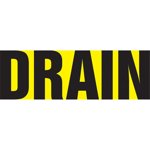Accuform NMC RPK293STF Marqueur de tuyau "Drain" Snap Tite, &agrave; pression, 25" h x 12" la, Noir sur jaune