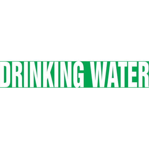 Accuform NMC RPK299STA Marqueur de tuyau "Drinking Water" Snap Tite, &agrave; pression, 6" h x 8" la, Blanc/vert