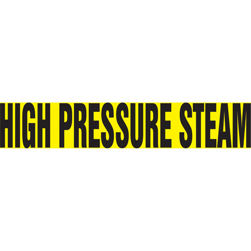 Accuform NMC RPK413STB Snap Tite "High Pressure Steam" Pipe Marker, Snap-On, 9" H x 8" W, Black on Yellow