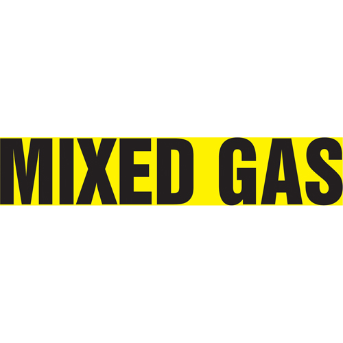 Accuform NMC RPK521STA Marqueur de tuyau "Mixed Gas" Snap Tite, &agrave; pression, 6" h x 8" la, Noir sur jaune
