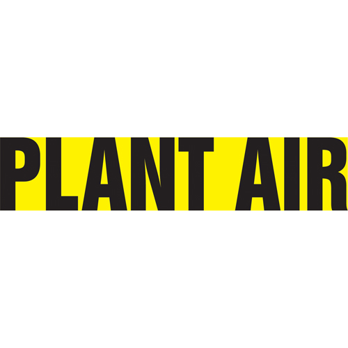 Accuform NMC RPK563STA Snap Tite "Plant Air" Pipe Marker, Snap-On, 6" H x 8" W, Black on Yellow