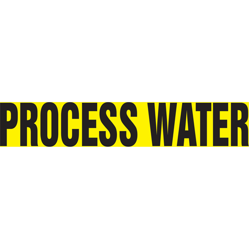 Accuform NMC RPK577STA Snap Tite "Process Water" Pipe Marker, Snap-On, 6" H x 8" W, Black on Yellow