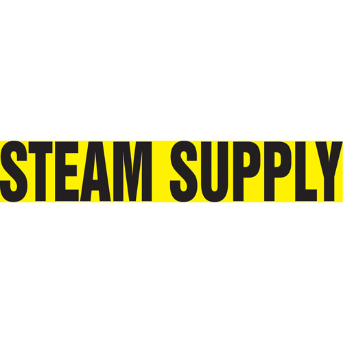 Accuform NMC RPK671STC Snap Tite "Steam Supply" Pipe Marker, Snap-On, 14" H x 12" W, Black on Yellow