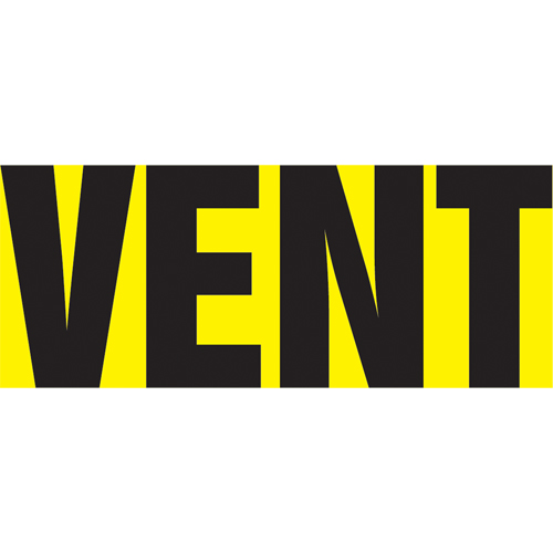 Accuform Signs RPK721SSD "Vent" Pipe Markers, Self-Adhesive, 2-1/2" H x 12" W, Black on Yellow